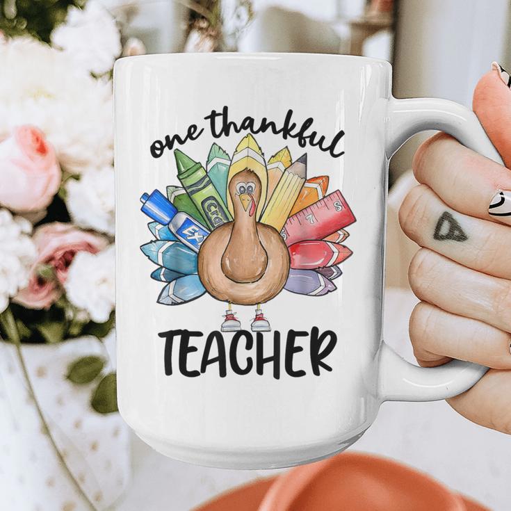 One Thankful Teacher Turkey Pencil Thanksgiving Teachers Graphic Print Coffee Mug, funny design One Thankful Teacher Turkey Pencil Thanksgiving Teachers Graphic Print Coffee Mug, funny design