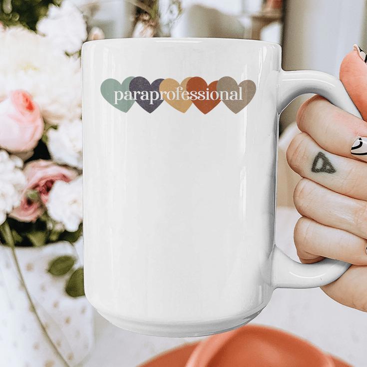 Paraprofessional Teacher Hearts Back To School Teach Rainbow Men Women Kids Graphic Print Coffee Mug, funny design