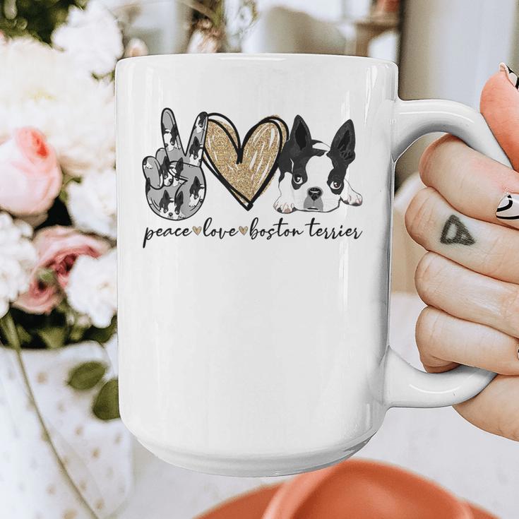 Peace Love Boston Terrier Boston Terrier Lover Dog Mom Graphic Print Coffee Mug, Couple Gifts, Mom Gifts, Boston Terrier Mom Gifts, funny design