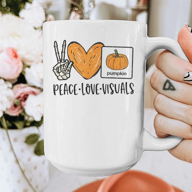 Peace Love Visuals Sped Teacher Pumpkin Skeleton Halloween Graphic Print Coffee Mug, funny design Peace Love Visuals Sped Teacher Pumpkin Skeleton Halloween Graphic Print Coffee Mug, funny design