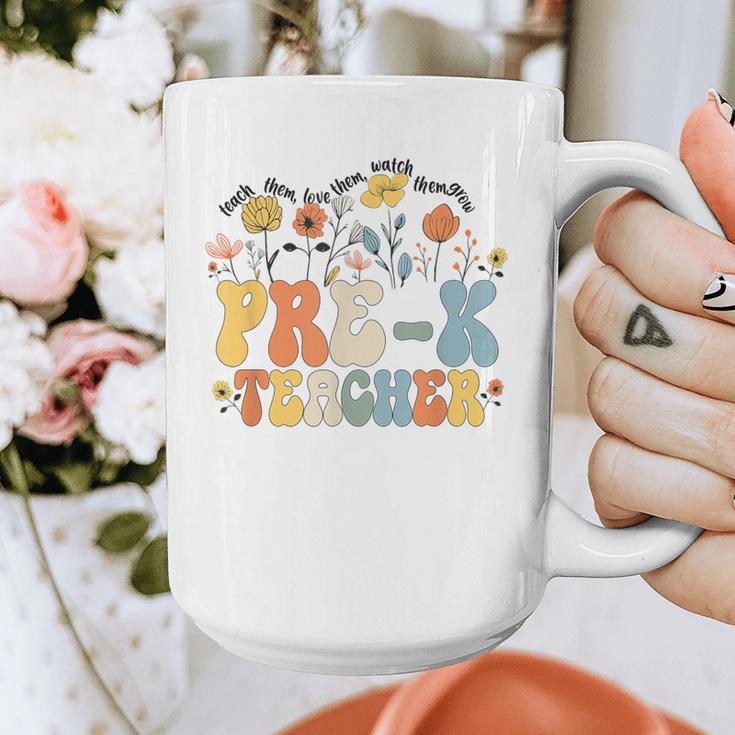 Pre-k Teacher Appreciation Teaching Wildflowers Graphic Print Coffee Mug, funny design