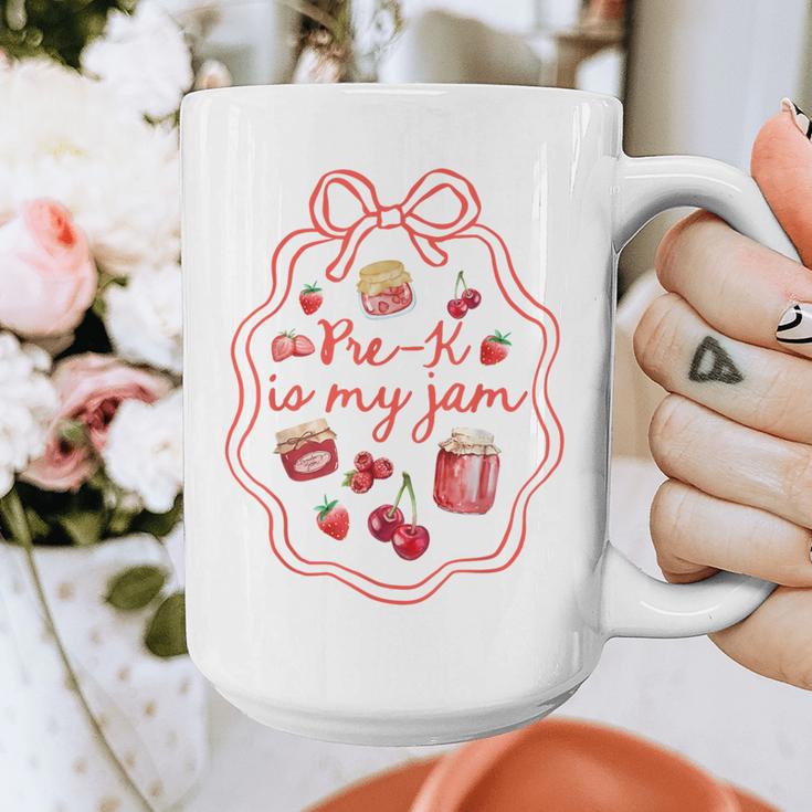 Preschool Pre-K Is My Jam Strawberry Girl Teacher Kids Graphic Print Coffee Mug, funny design