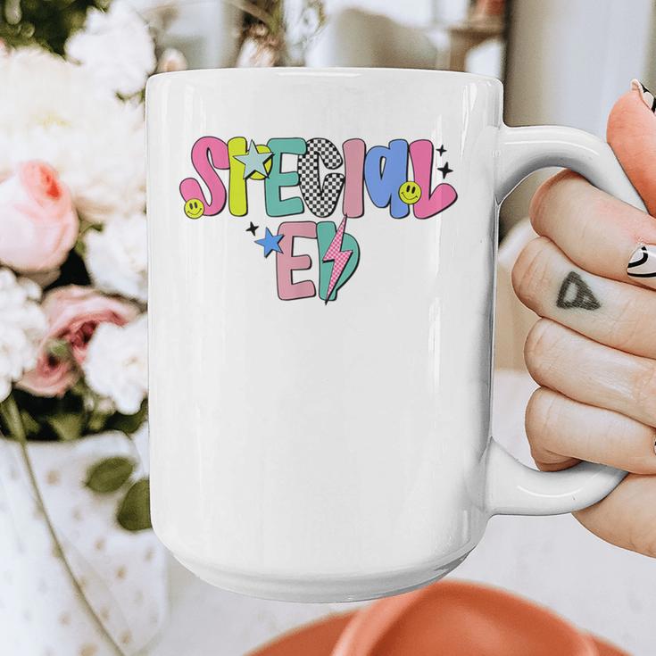 Retro Checkered Special Education Teacher Back To School Graphic Print Coffee Mug, funny design Retro Checkered Special Education Teacher Back To School Graphic Print Coffee Mug, funny design