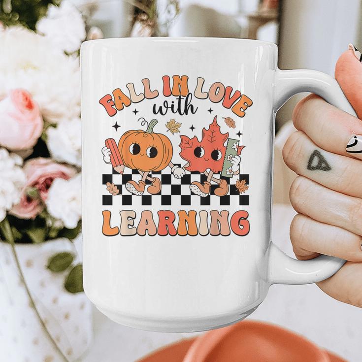 Retro Fall In Love With Learning Autumn Pumpkin Teacher Graphic Print Coffee Mug, funny design Retro Fall In Love With Learning Autumn Pumpkin Teacher Graphic Print Coffee Mug, funny design