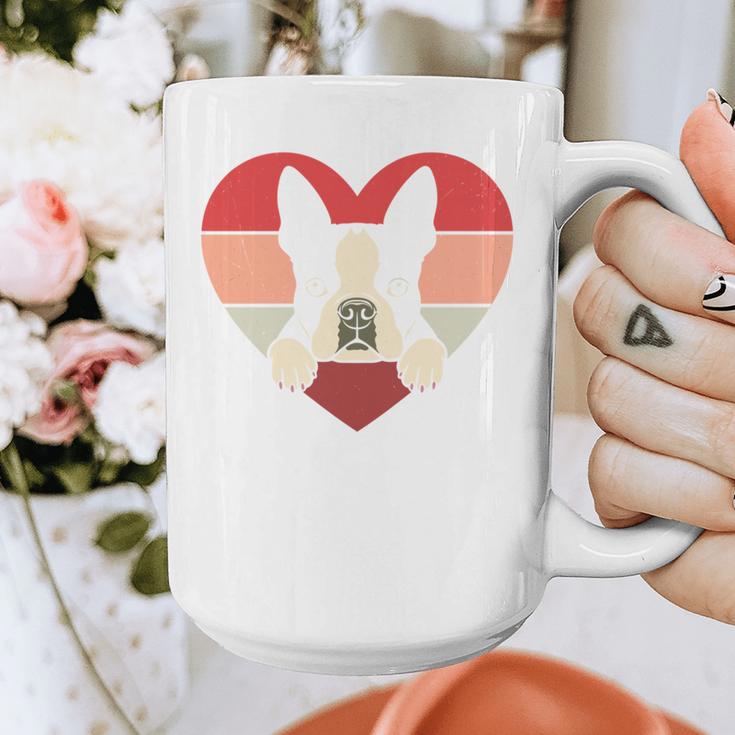 Retro Heart Boston Terrier Dog Vintage Valentine Graphic Print Coffee Mug, funny design