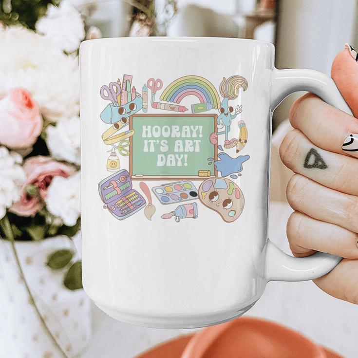 Retro Hooray It's Art Day Art Teacher Back To School Women Graphic Print Coffee Mug, funny design Retro Hooray It's Art Day Art Teacher Back To School Women Graphic Print Coffee Mug, funny design