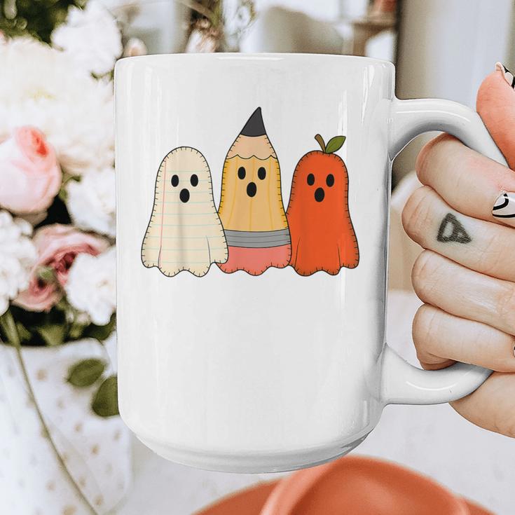Retro Pencil Ghost Boo Spooky Teacher Halloween Costume Graphic Print Coffee Mug, funny design