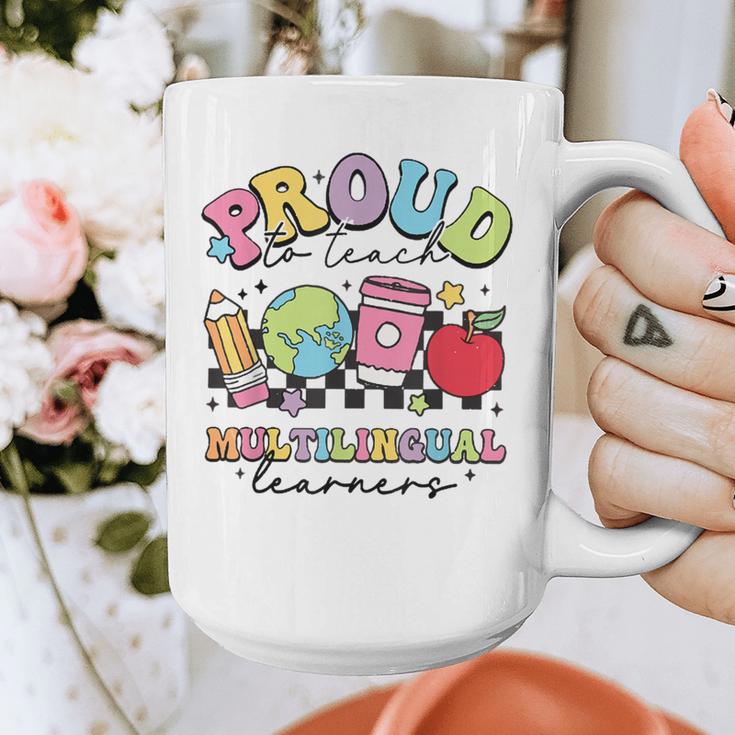 Retro Proud To Teach Multilingual Learners English Teacher Graphic Print Coffee Mug, English Teacher Gifts, funny design