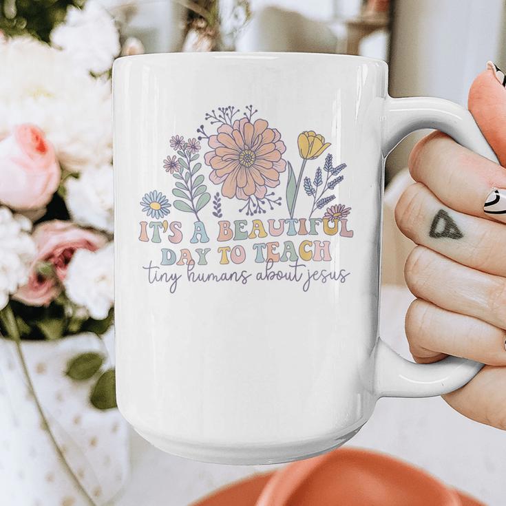 Retro I Teach Tiny Humans About Jesus Christian Teacher Graphic Print Coffee Mug, funny design Retro I Teach Tiny Humans About Jesus Christian Teacher Graphic Print Coffee Mug, funny design