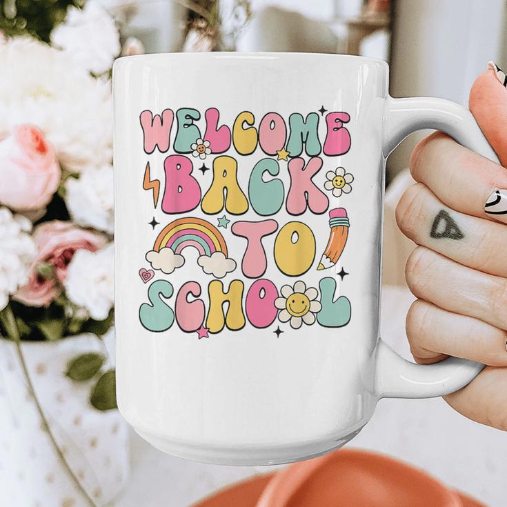 Retro Welcome Back To School Teacher Appreciation Boys Girls Graphic Print Coffee Mug, funny design Retro Welcome Back To School Teacher Appreciation Boys Girls Graphic Print Coffee Mug, funny design