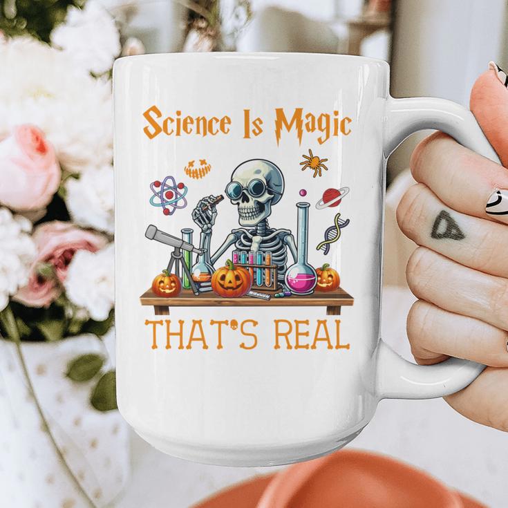Science Is Magic Halloween Skeleton Students Teacher Graphic Print Coffee Mug, Science Teacher Gifts, funny design