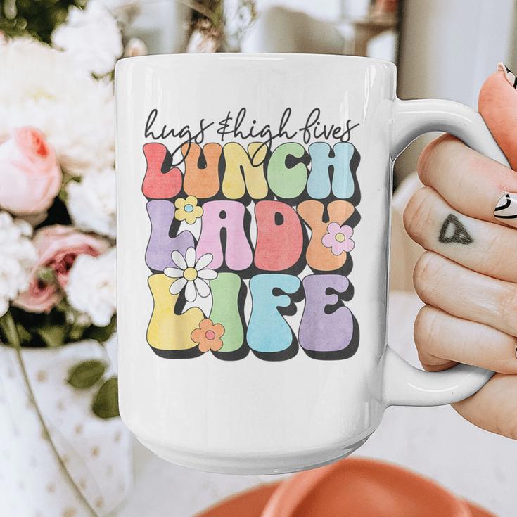 Soul Bleach Teacher Staff First Day Of School Last Hugs & High Fives Lunch Lady Vibes Blue Classic Fit Graphic Print Coffee Mug, funny design Soul Bleach Teacher Staff First Day Of School Last Hugs & High Fives Lunch Lady Vibes Blue Classic Fit Graphic Print Coffee Mug, funny design