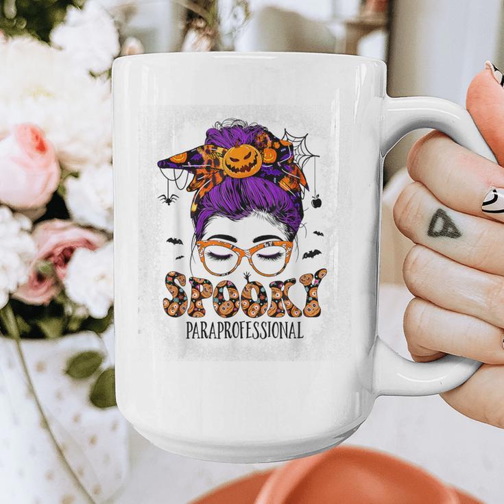 Spooky Paraprofessional Life Halloween Messy Bun Teacher For Men Women Graphic Print Coffee Mug, funny design Spooky Paraprofessional Life Halloween Messy Bun Teacher For Men Women Graphic Print Coffee Mug, funny design