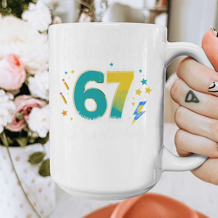I Survived 67 Days Of School Teachers Students Meme Graphic Print Coffee Mug, funny design I Survived 67 Days Of School Teachers Students Meme Graphic Print Coffee Mug, funny design