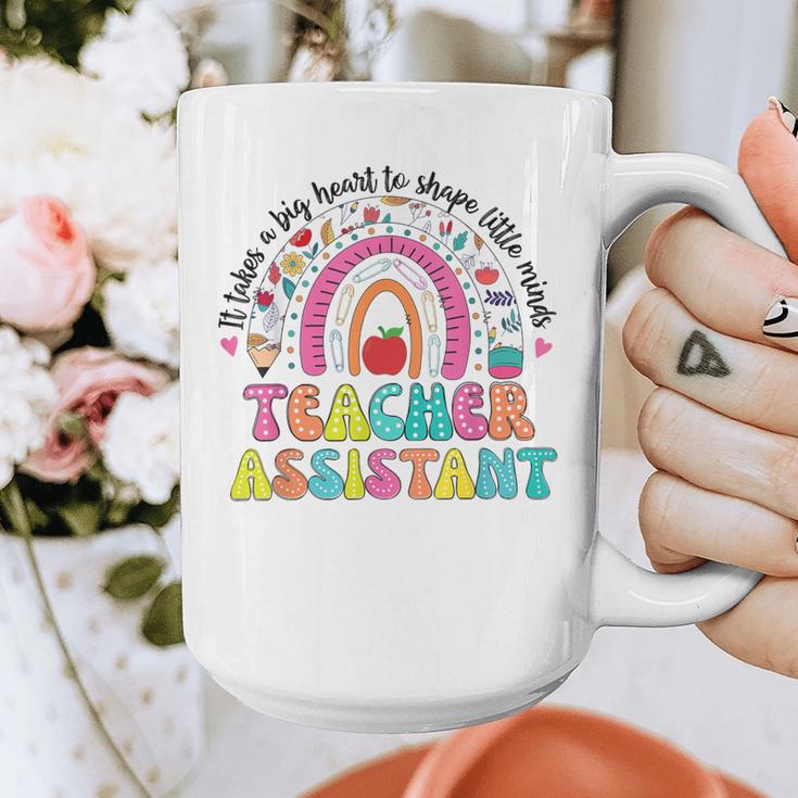 It Takes A Big Heart To Shape Little Minds Teacher Assistant Graphic Print Coffee Mug, funny design