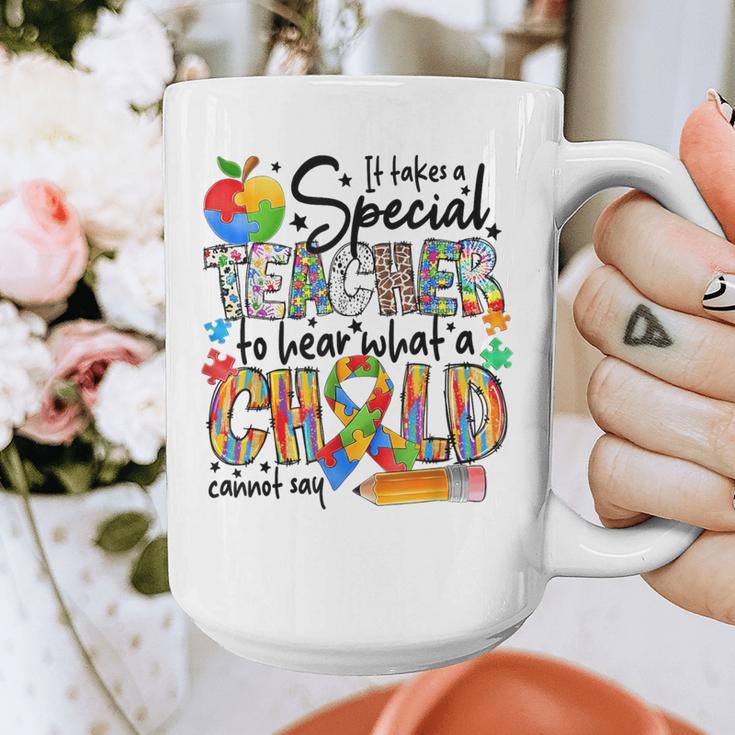 It Takes A Special Teacher To Hear What A Child Cannot Say Graphic Print Coffee Mug, funny design