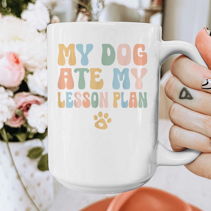 Teacher My Dog Ate My Lesson Plan Teacher Lesson Plan Graphic Print Coffee Mug, funny design