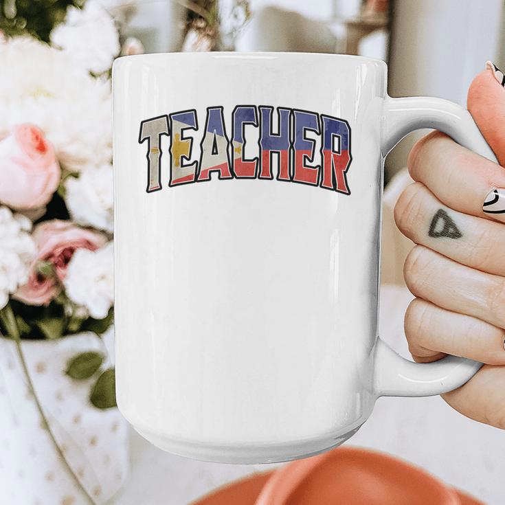 Teacher Filipino Vintage Heritage DNA Flag Graphic Print Coffee Mug, funny design