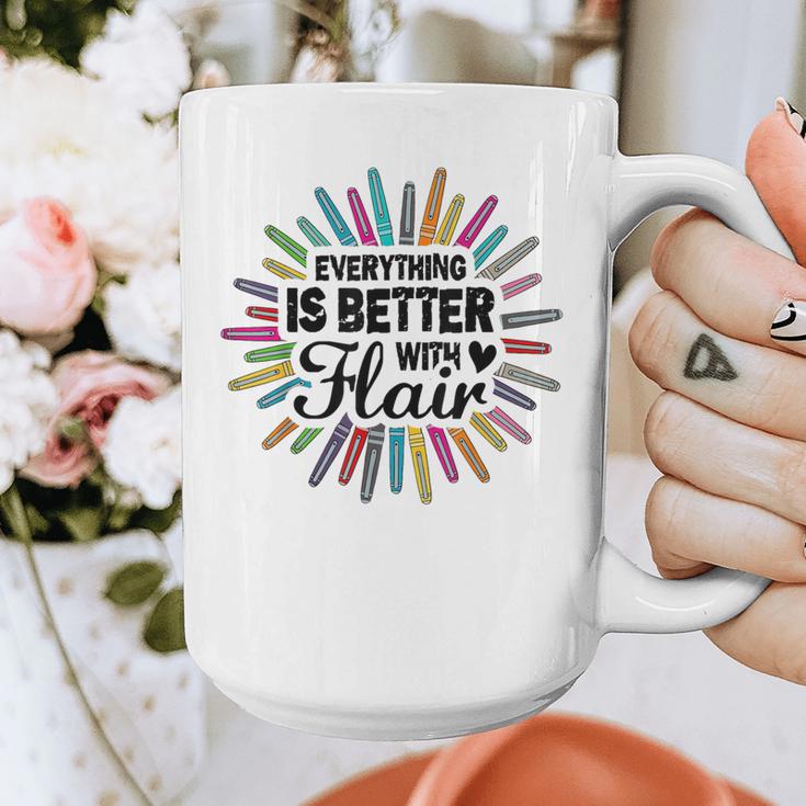 Teacher Flair Pen Art Lover School Supplies Graphic Print Coffee Mug, funny design Teacher Flair Pen Art Lover School Supplies Graphic Print Coffee Mug, funny design