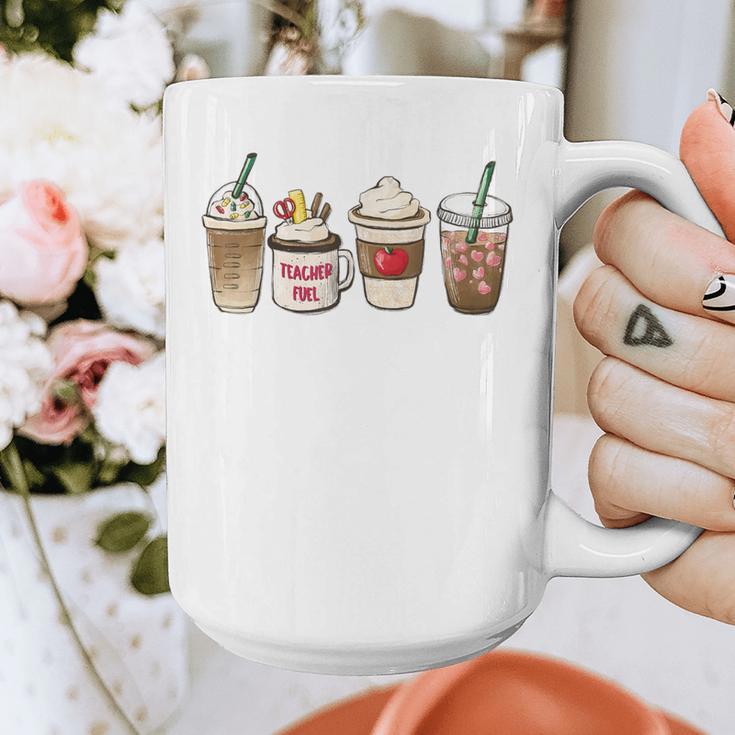 Teacher Fuel Coffee Teacher Mug Latte Iced Coffee Fall Graphic Print Coffee Mug, funny design