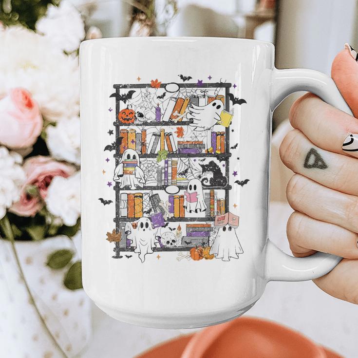 Teacher Library Ghost Reading Book Halloween Cat Graphic Print Coffee Mug, funny design Teacher Library Ghost Reading Book Halloween Cat Graphic Print Coffee Mug, funny design