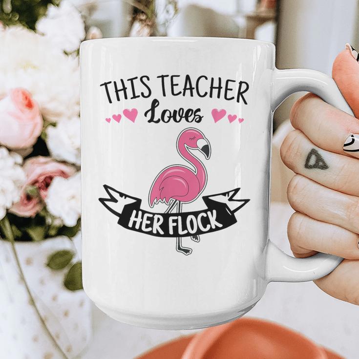 This Teacher Loves Her Flock Cute Flamingo Teacher Graphic Print Coffee Mug, funny design This Teacher Loves Her Flock Cute Flamingo Teacher Graphic Print Coffee Mug, funny design