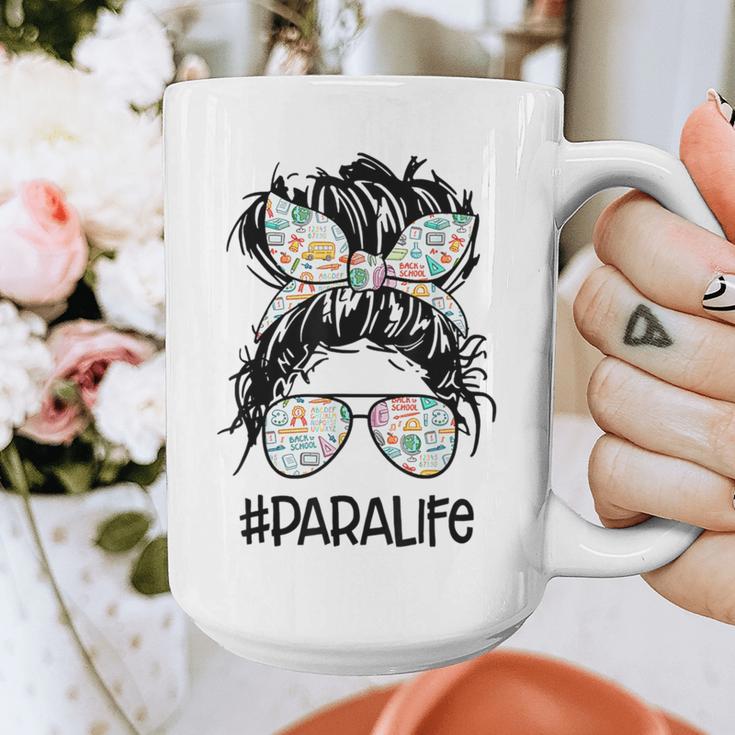 Teacher Para Life Tee Paraprofessional Cute Messy Bun Graphic Print Coffee Mug, funny design Teacher Para Life Tee Paraprofessional Cute Messy Bun Graphic Print Coffee Mug, funny design