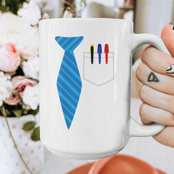Teacher Tie & Pocket Protector Costume School Graphic Print Coffee Mug, funny design Teacher Tie & Pocket Protector Costume School Graphic Print Coffee Mug, funny design