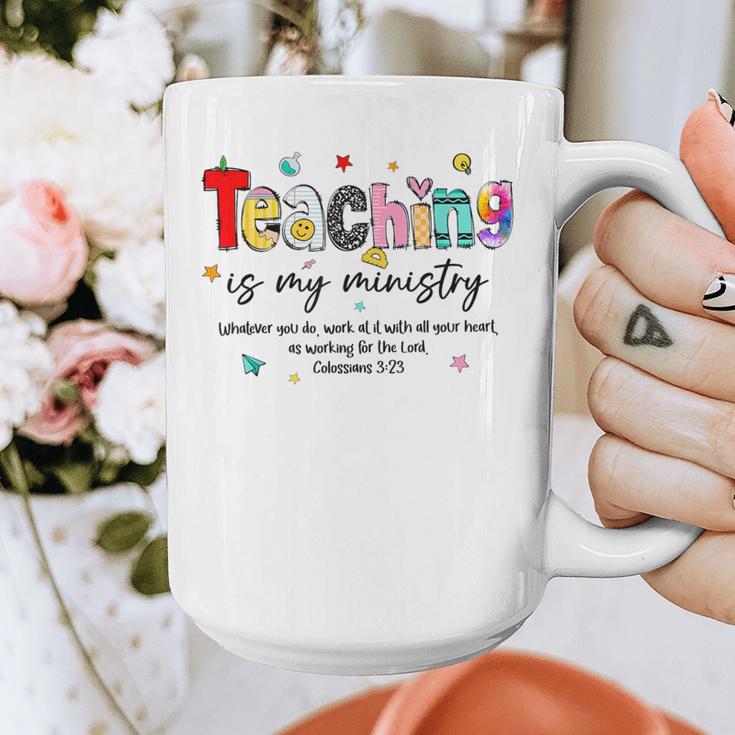Teaching Is My Ministry God Christian Teacher Back To School Graphic Print Coffee Mug, funny design Teaching Is My Ministry God Christian Teacher Back To School Graphic Print Coffee Mug, funny design