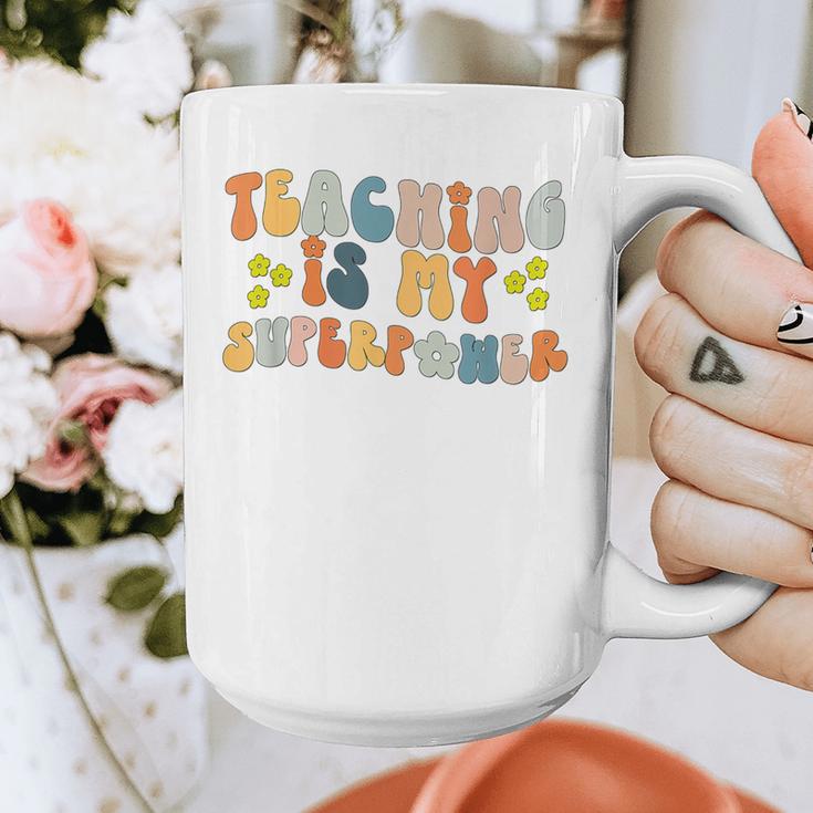 Teaching Is My Superpower Vintage Groovy University Teacher Graphic Print Coffee Mug, Groovy Teacher Gifts, funny design Teaching Is My Superpower Vintage Groovy University Teacher Graphic Print Coffee Mug, Groovy Teacher Gifts, funny design