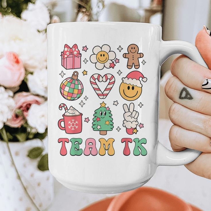 Team TK Teacher Christmas Groovy Smile Face Girl Boy Kid TK Graphic Print Coffee Mug, Groovy Teacher Gifts, funny design Team TK Teacher Christmas Groovy Smile Face Girl Boy Kid TK Graphic Print Coffee Mug, Groovy Teacher Gifts, funny design