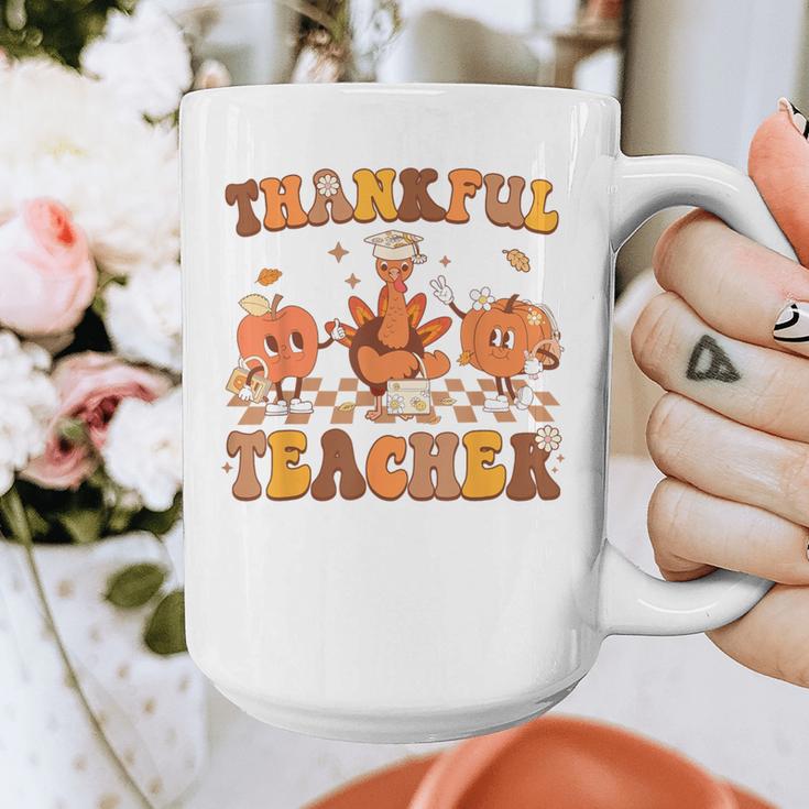 Thankful Teacher Retro Groovy Thanksgiving Fall Women Men Graphic Print Coffee Mug, Groovy Teacher Gifts, funny design Thankful Teacher Retro Groovy Thanksgiving Fall Women Men Graphic Print Coffee Mug, Groovy Teacher Gifts, funny design