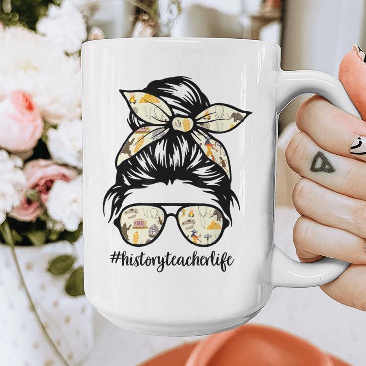 History Teacher Messy Bun Life Hair Glasses Graphic Print Coffee Mug, History Teacher Gifts, funny design History Teacher Messy Bun Life Hair Glasses Graphic Print Coffee Mug, History Teacher Gifts, funny design