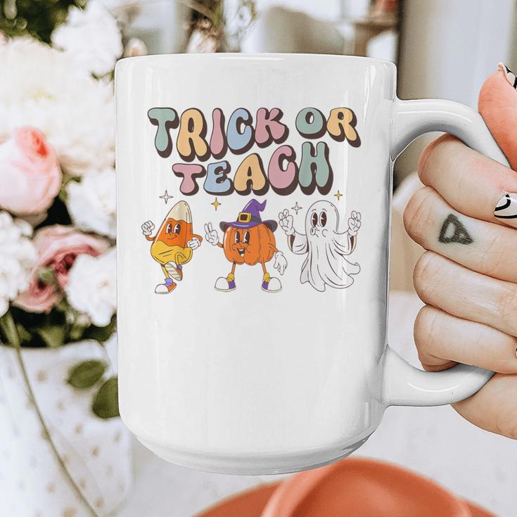 Trick Or Teach Candy Corn Pumpkin Ghost Teacher Graphic Print Coffee Mug, funny design Trick Or Teach Candy Corn Pumpkin Ghost Teacher Graphic Print Coffee Mug, funny design