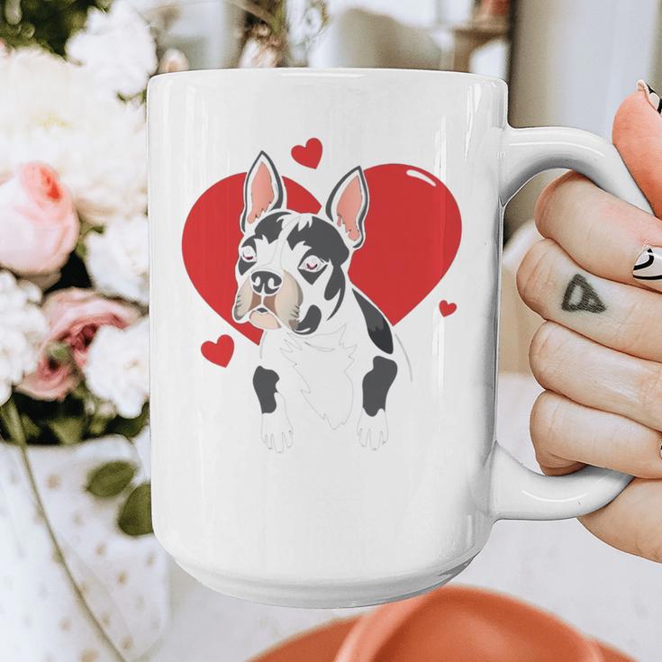 Valentine's Day Boston Terrier Heart Graphic Print Coffee Mug, funny design