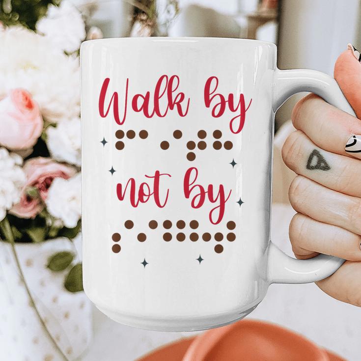 Visually Impaired Teacher Braille Bible Verse Walk By Faith Graphic Print Coffee Mug, funny design Visually Impaired Teacher Braille Bible Verse Walk By Faith Graphic Print Coffee Mug, funny design