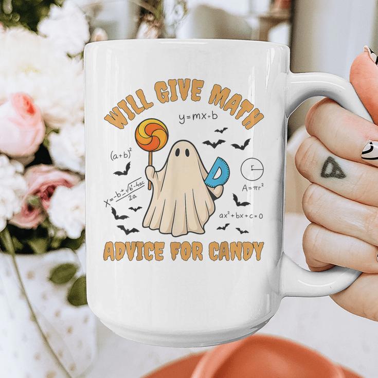 Will Give Math Advice For Candy Math Ghost Teacher Halloween Graphic Print Coffee Mug, funny design