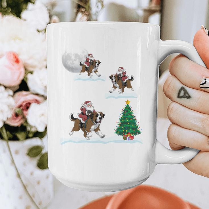 Xmas Lighting Tree Santa Riding Boston Terrier Christmas Graphic Print Coffee Mug, Boston Terrier Christmas Gifts, Boston Terrier Riding Gifts, funny design