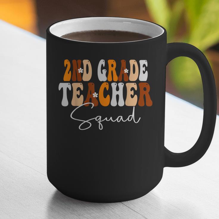2nd Grade Teacher Squad Cute Women Groovy Fall Autumn Lovers Graphic Print Coffee Mug, Groovy Teacher Mugs, 2nd Grade Teacher Mugs, funny gift