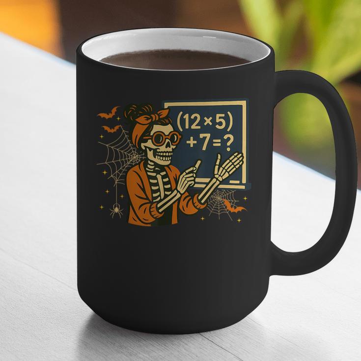 67 Teacher Halloween Skeleton Six Seven Meme Math Graphic Print Coffee Mug, funny gift