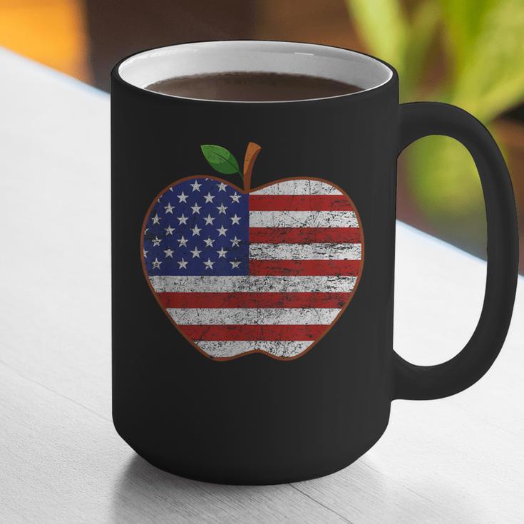 American Flag Teachers Students Apple 4th Of July Vintage Graphic Print Coffee Mug, funny gift American Flag Teachers Students Apple 4th Of July Vintage Graphic Print Coffee Mug, funny gift