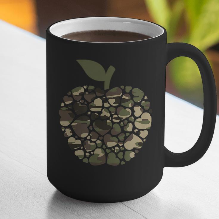 Apple Hearts Teacher Camouflage Clothing School Camo Apple For Men Women Girls Kids Graphic Print Coffee Mug, funny gift