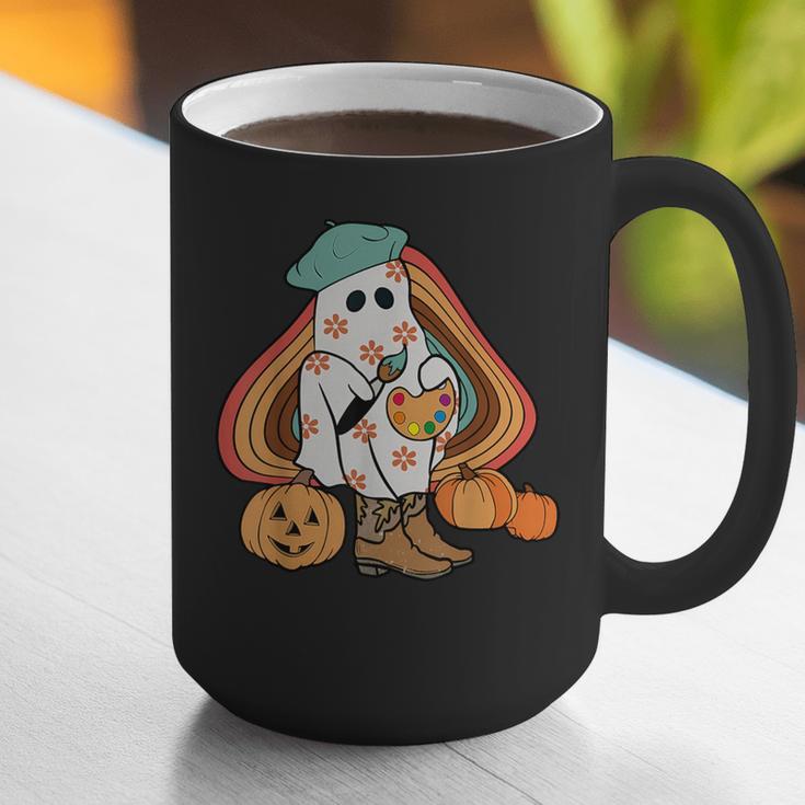 Art Teacher Painting Brushes Retro Pumpkin Ghost Artist Graphic Print Coffee Mug, funny gift Art Teacher Painting Brushes Retro Pumpkin Ghost Artist Graphic Print Coffee Mug, funny gift