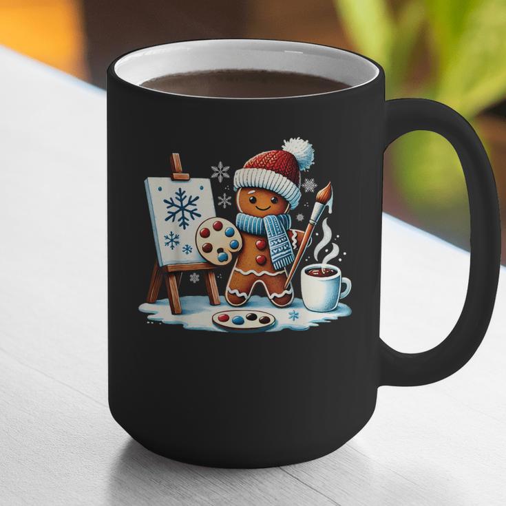Artist Gingerbread Painter Art Teacher Student Christmas Graphic Print Coffee Mug, funny gift