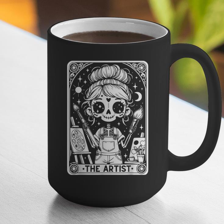 Artist Tarot Card Skeleton Painter Art Teacher Witchy Graphic Print Coffee Mug, funny gift Artist Tarot Card Skeleton Painter Art Teacher Witchy Graphic Print Coffee Mug, funny gift