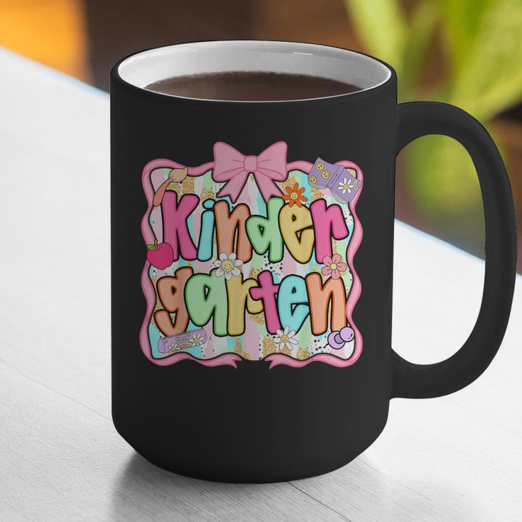 Back To School Kindergarten Preppy Teacher Girl Graphic Print Coffee Mug, funny gift