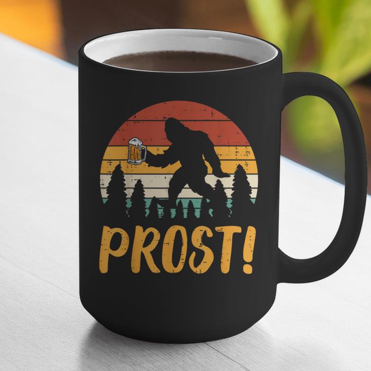 Bigfoot Sasquatch Prost Retro Bavarian Oktoberfest Men Women Graphic Print Coffee Mug, funny gift