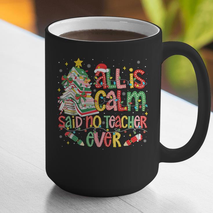 Book Tree All Is Calm Said No Teacher Ever Christmas Graphic Print Coffee Mug, funny gift