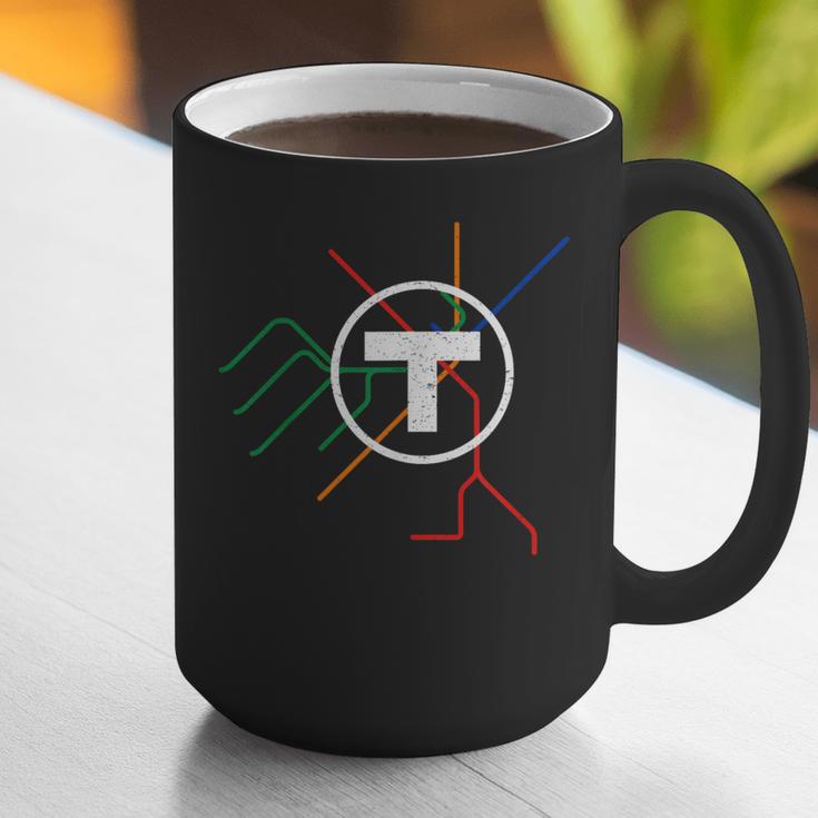 Boston T Subway Map Vintage MBTA Graphic Print Coffee Mug, funny gift