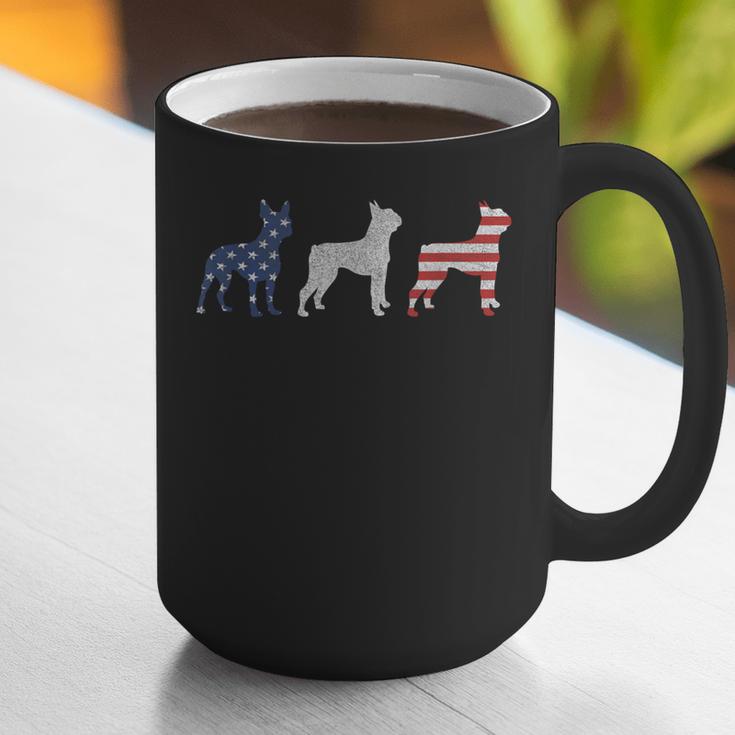 Boston Terrier 4th Of July Dog Patriotic USA Flag Man Woman Graphic Print Coffee Mug, Patriotic Boston Terrier Mugs, Boston Terrier 4th Of July Mugs, funny gift